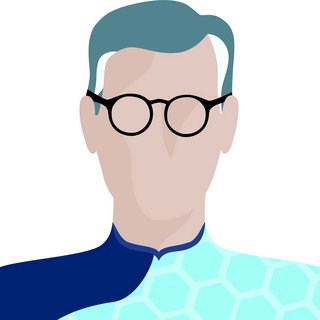 Avatar of a man with glasses dressed in blue