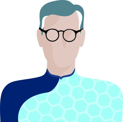 Avatar of a man with glasses dressed in blue
