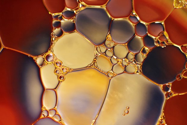 Detail view of oil under microscope