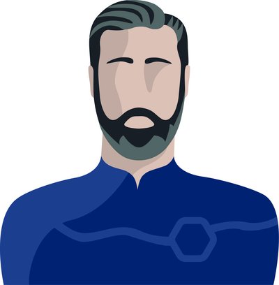 Avatar of a man with a beard dressed in blue